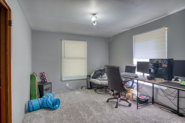 view of carpeted office