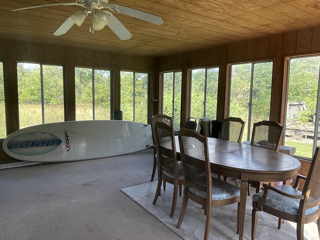 sunroom / solarium with wooden ceiling