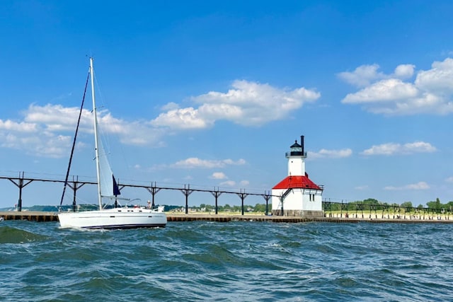 exterior space with a boat dock