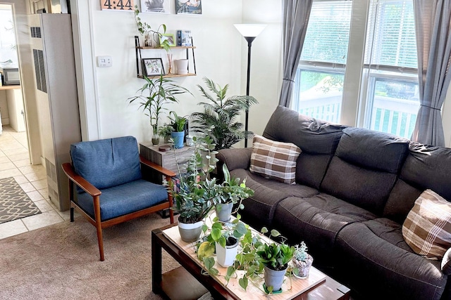 view of tiled living room