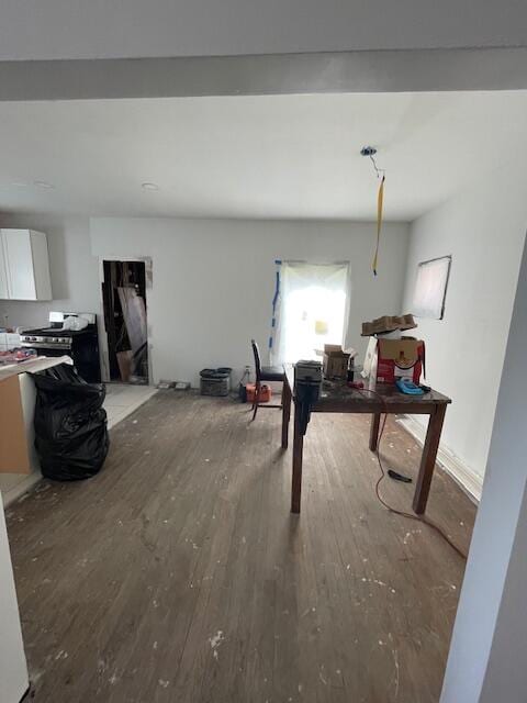 interior space with light hardwood / wood-style floors