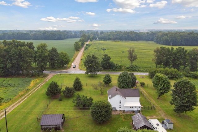 drone / aerial view featuring a rural view