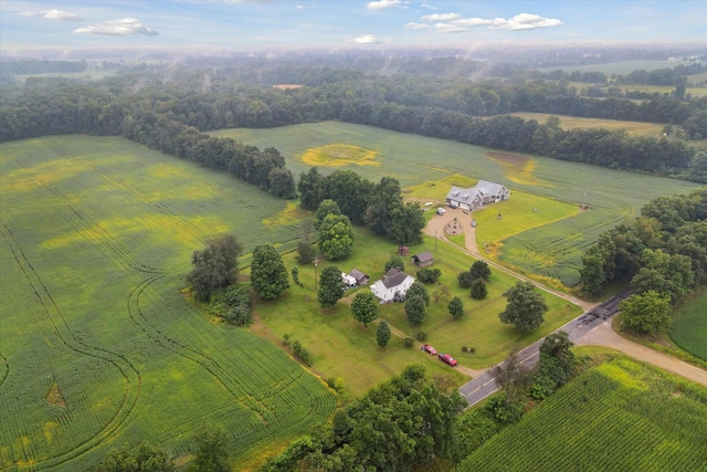 aerial view with a rural view