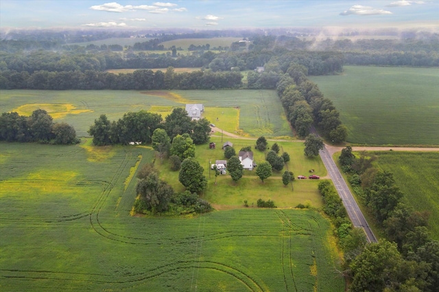 drone / aerial view featuring a rural view