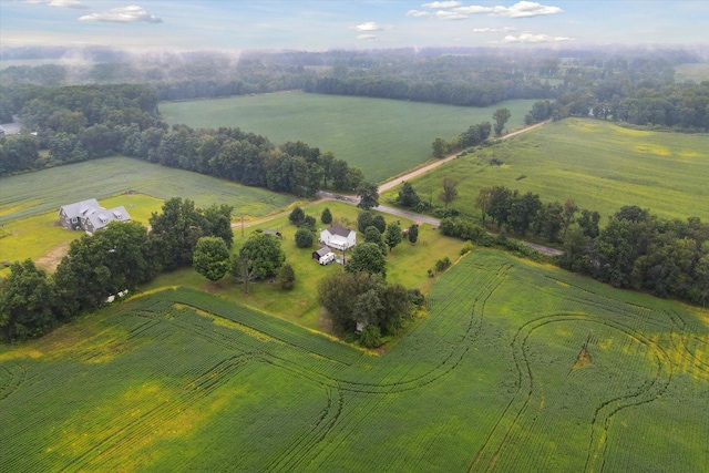 aerial view featuring a rural view