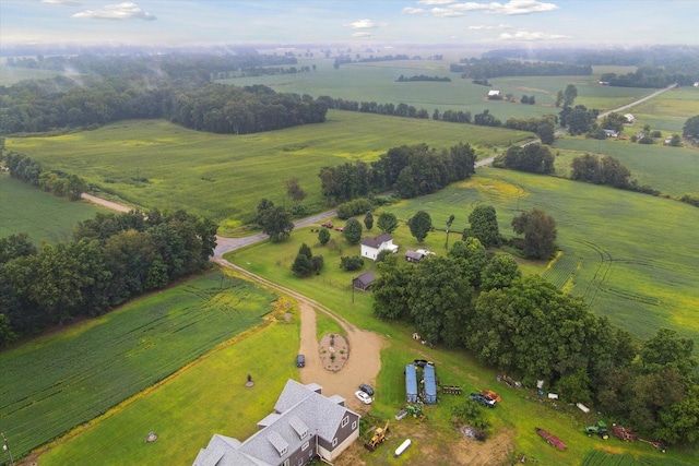 aerial view featuring a rural view