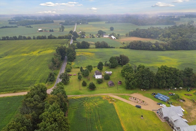 drone / aerial view with a rural view