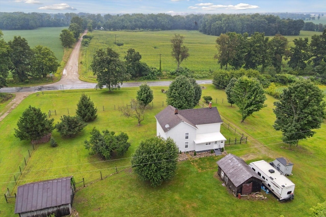 bird's eye view featuring a rural view