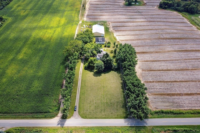 aerial view with a rural view