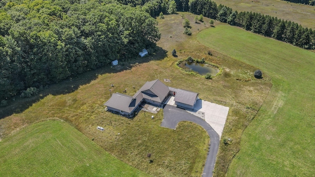 aerial view with a rural view