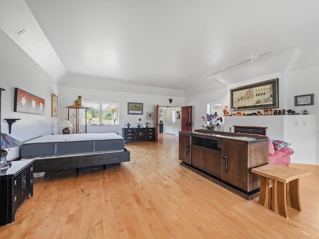 bedroom with light wood-type flooring