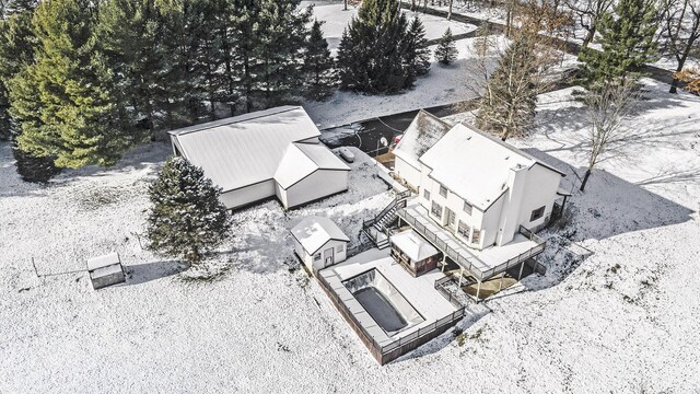 view of snowy aerial view