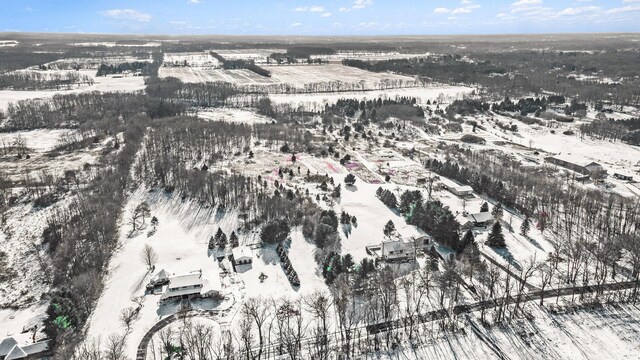 view of snowy aerial view