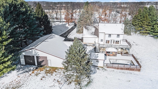 view of snowy aerial view