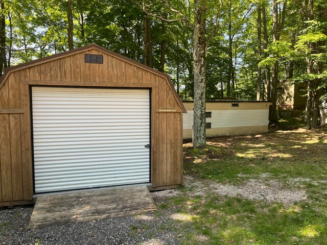 view of garage