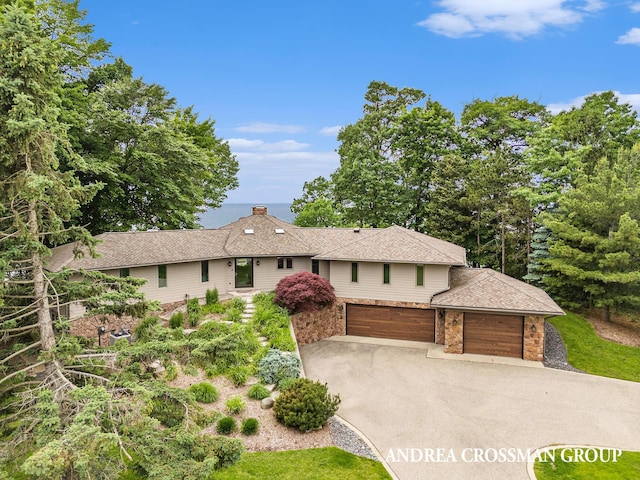 view of front of home with a garage