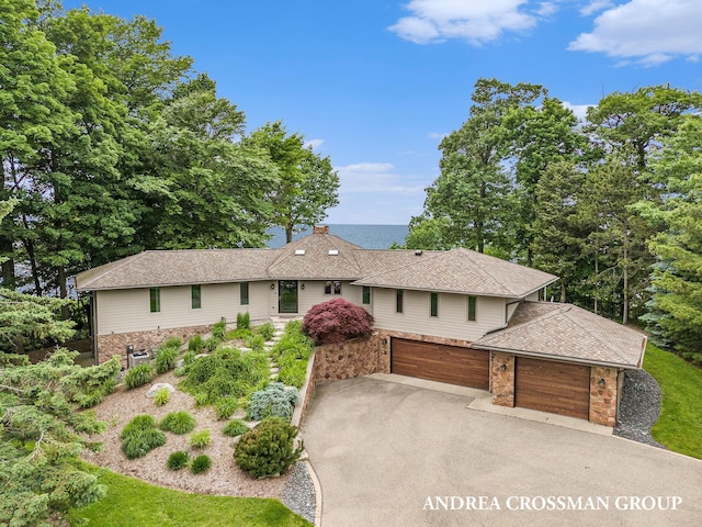 view of front of house with a garage