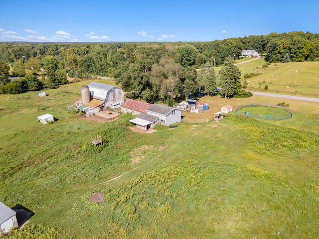 drone / aerial view featuring a rural view