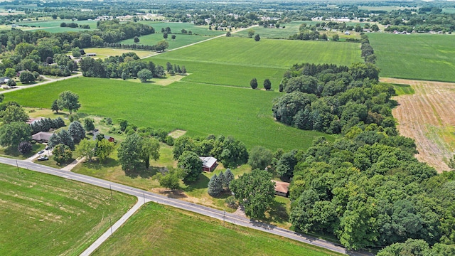 drone / aerial view with a rural view