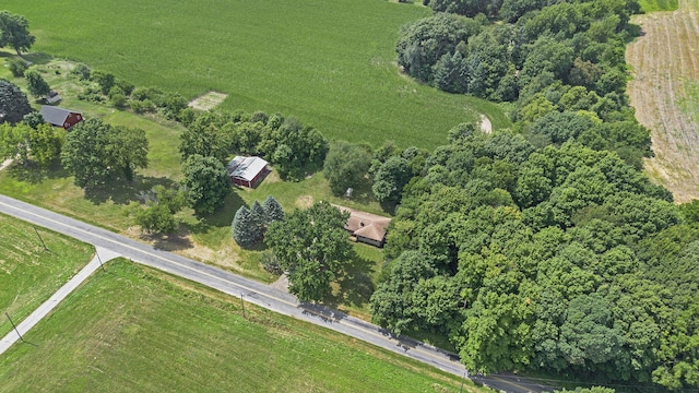 bird's eye view with a rural view