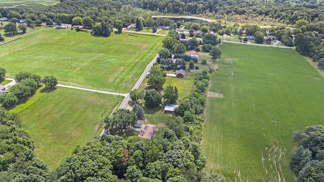 bird's eye view with a rural view