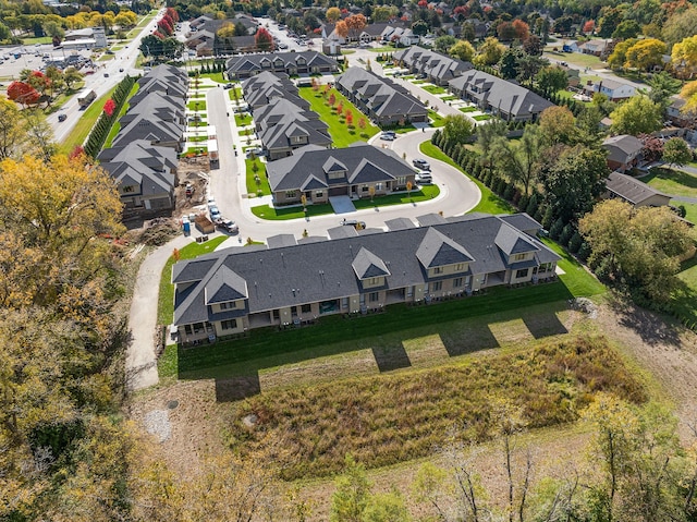 drone / aerial view with a residential view