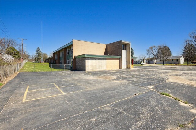 view of parking / parking lot