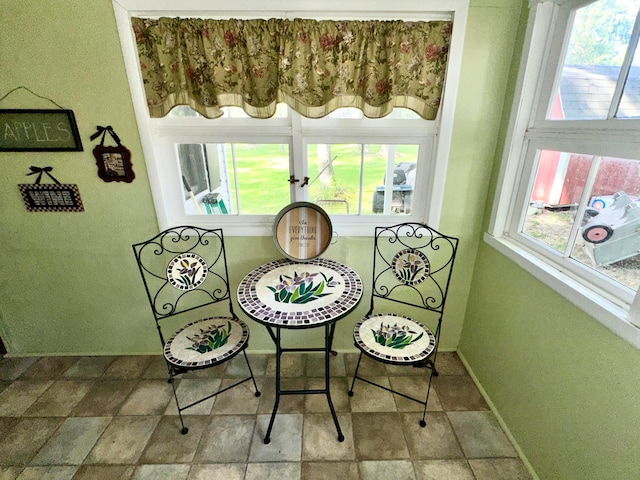 dining room with tile patterned floors