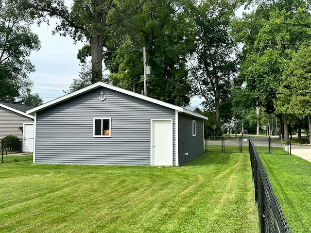 exterior space with a lawn