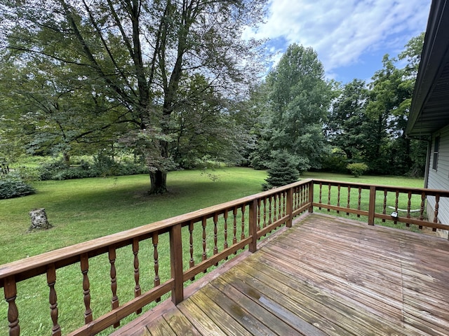 deck with a yard