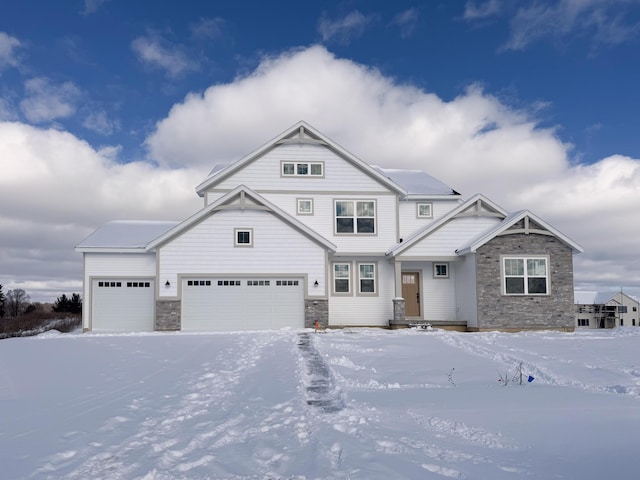 view of front of home featuring stone siding