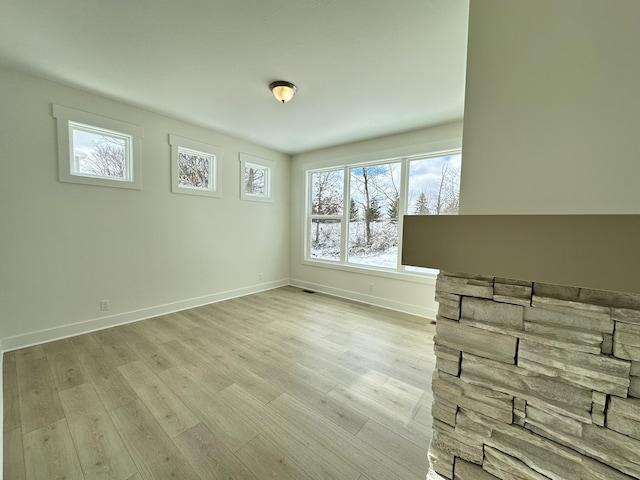 empty room featuring light hardwood / wood-style flooring