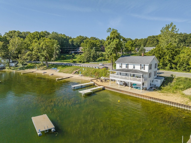 exterior space featuring a water view