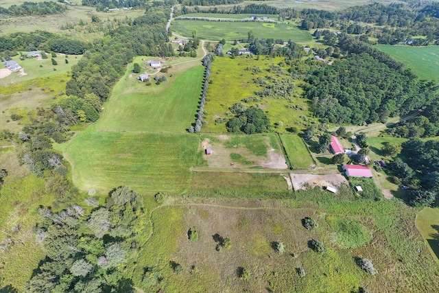 aerial view with a rural view