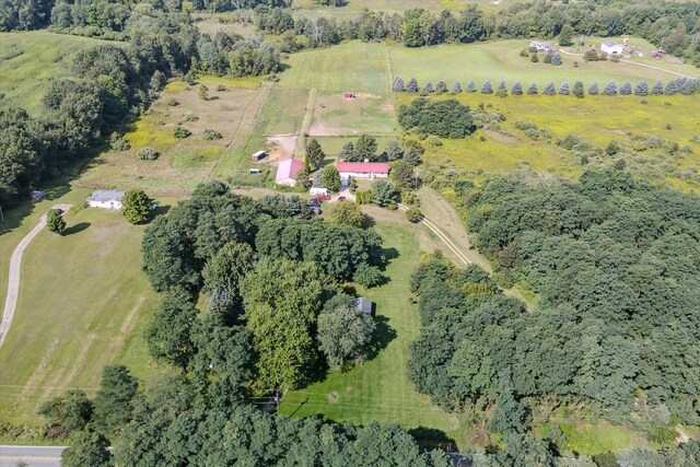 bird's eye view with a rural view