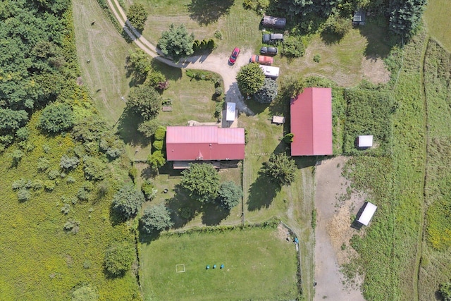 aerial view with a rural view