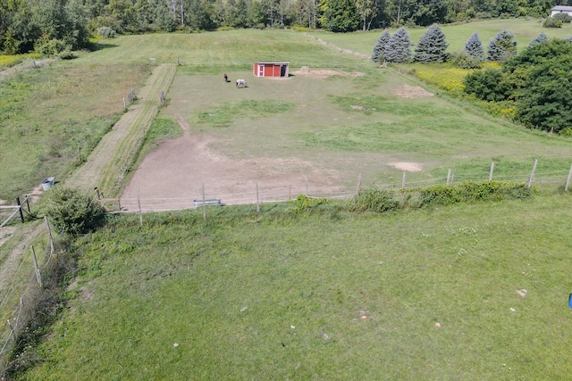 aerial view with a rural view