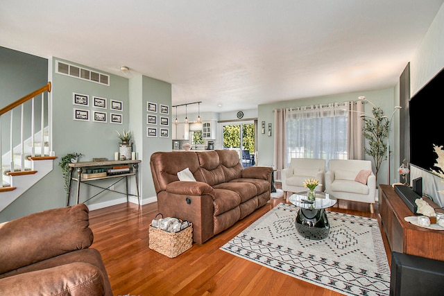 living room featuring hardwood / wood-style floors