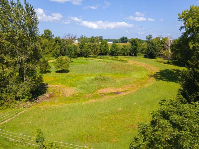 drone / aerial view with a rural view