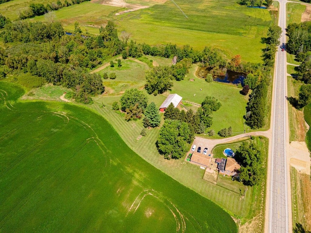 aerial view with a rural view