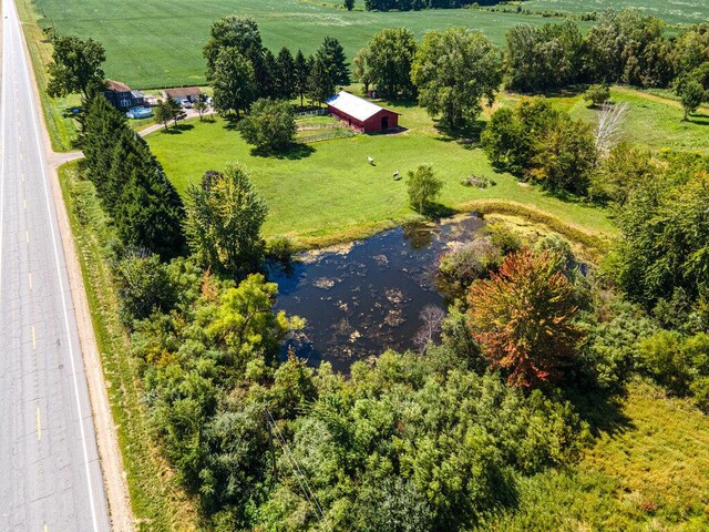 bird's eye view with a rural view