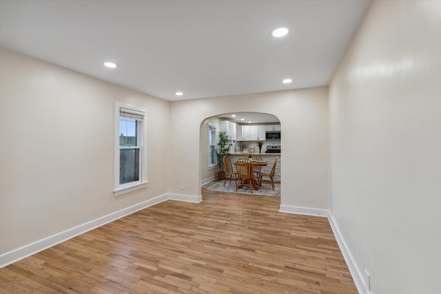 dining room with light hardwood / wood-style flooring