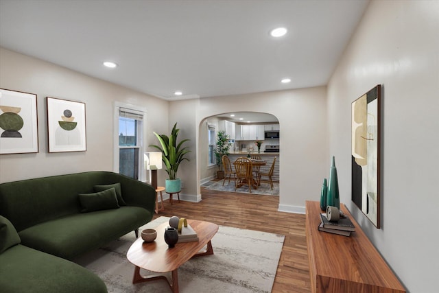 living room featuring hardwood / wood-style flooring