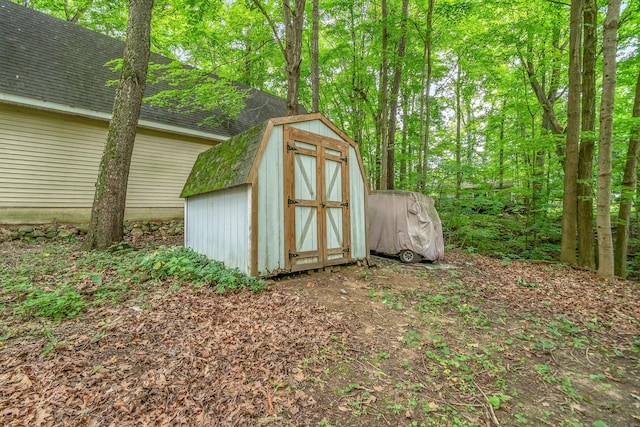 view of shed