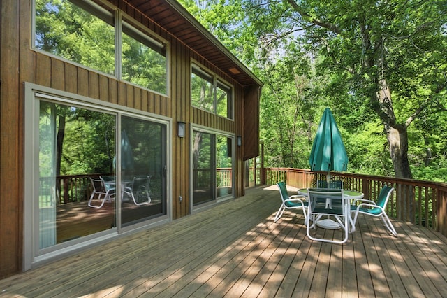 6710 Curtis Rd, Plymouth, MI 48170 - wooden terrace with outdoor dining space