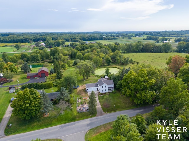 bird's eye view featuring a rural view