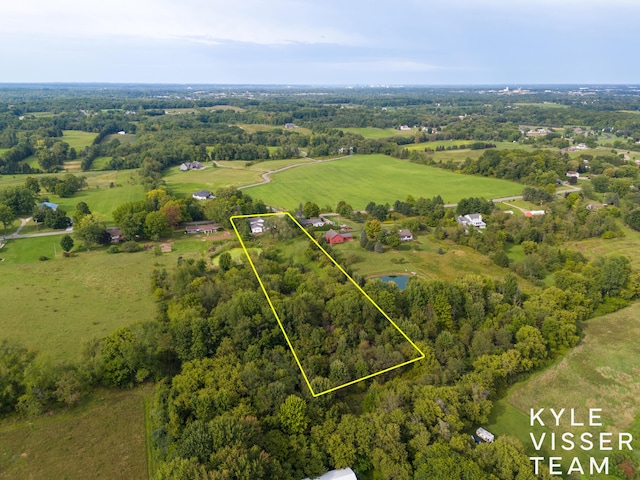 drone / aerial view with a rural view