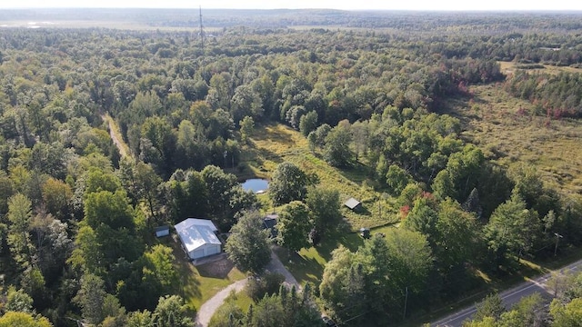 bird's eye view with a forest view