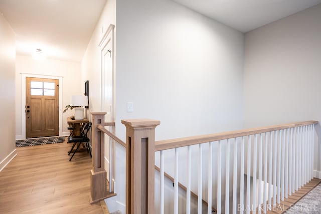 hall featuring light hardwood / wood-style flooring