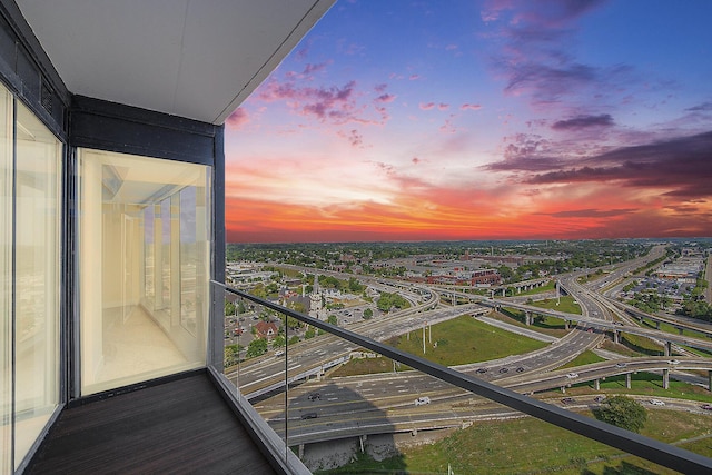 balcony with a city view